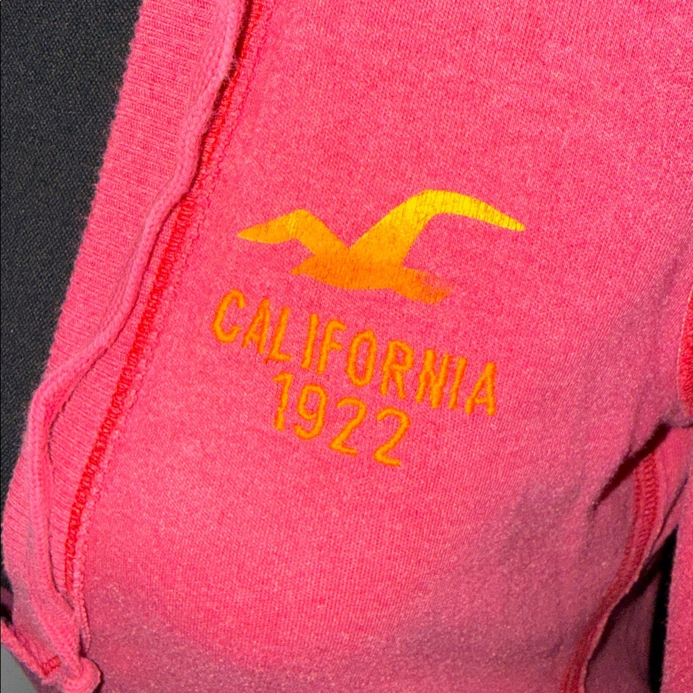 🖤HOLLISTER VINTAGE PINK HOODED TUNIC/DRESS SIZE L🖤 - Picture 3 of 10